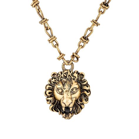 reviews men's gucci lions pendant necklace|Gucci crossbody with lion head.